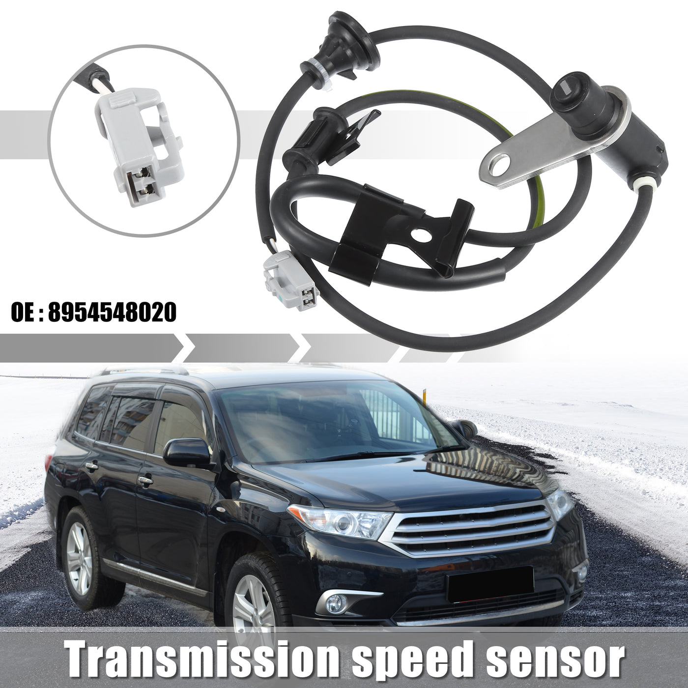 uxcell Uxcell Rear Right Transmission Speed Sensor for Toyota Highlander 3.0L No.8954548020 2 Pins Plastic Metal Black