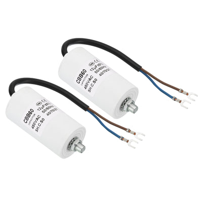 Harfington CBB60 12uf Running Capacitor,2Pcs AC450V U Terminal Wires 50/60Hz with M8 Screw