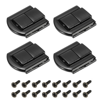 Harfington Uxcell 4Pcs 0.98" x 0.79" Zinc Alloy Toggle Catch Lock for Box Wooden Case, Black