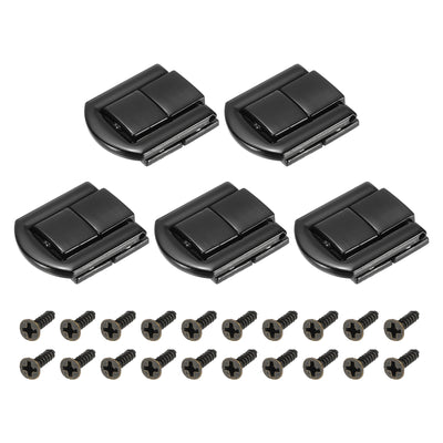 Harfington Uxcell 5Pcs 0.98" x 0.79" Zinc Alloy Toggle Catch Lock for Box Wooden Case, Black