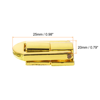 Harfington Uxcell 4Pcs 0.98" x 0.79" Zinc Alloy Toggle Catch Lock for Box Wooden Case, Gold