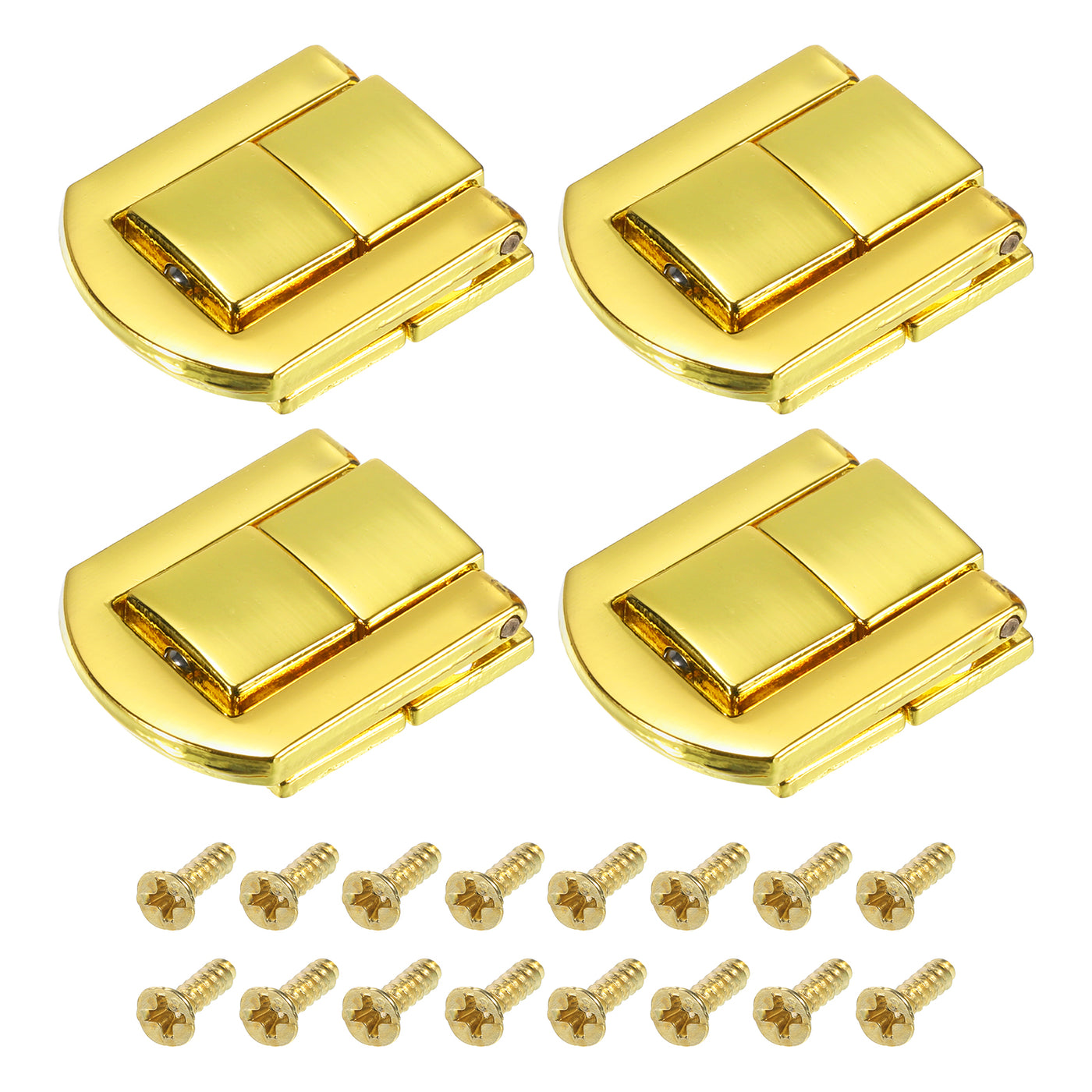 uxcell Uxcell 4Pcs 0.98" x 0.79" Zinc Alloy Toggle Catch Lock for Box Wooden Case, Gold