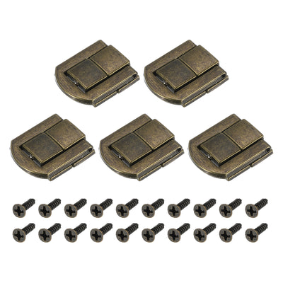 uxcell Uxcell 5Pcs 0.98" x 0.79" Zinc Alloy Toggle Catch Lock for Box Wooden Case, Bronze