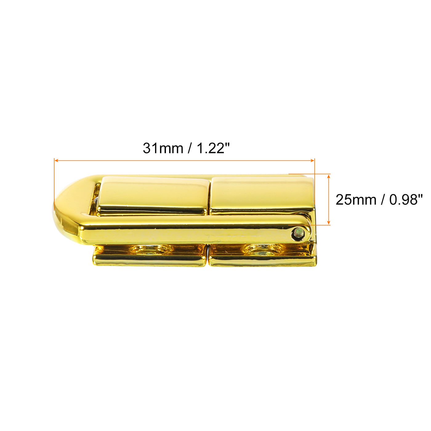 uxcell Uxcell 5Pcs 1.22" x 0.98" Zinc Alloy Toggle Catch Lock for Box Wooden Case, Gold