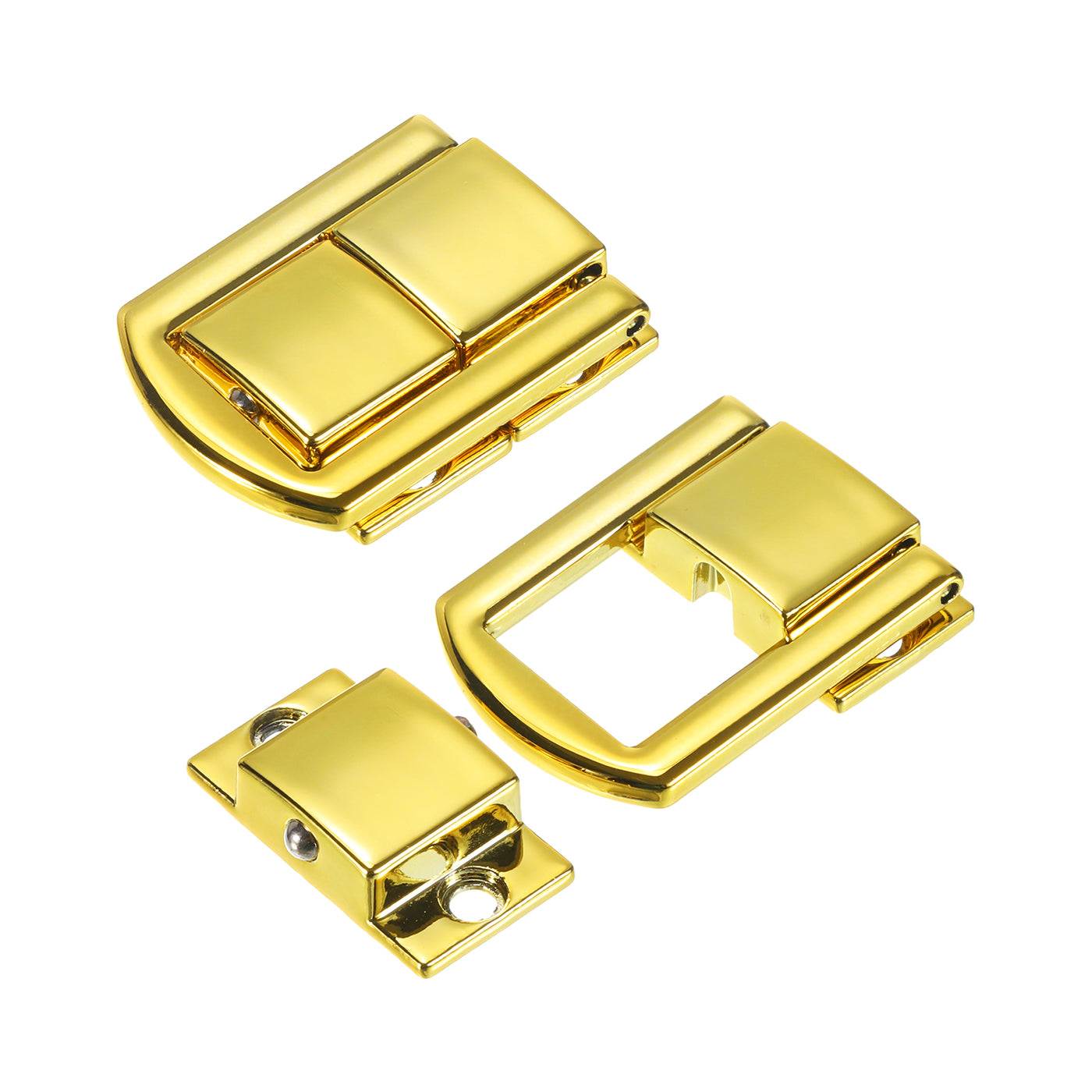 uxcell Uxcell 5Pcs 1.22" x 0.98" Zinc Alloy Toggle Catch Lock for Box Wooden Case, Gold