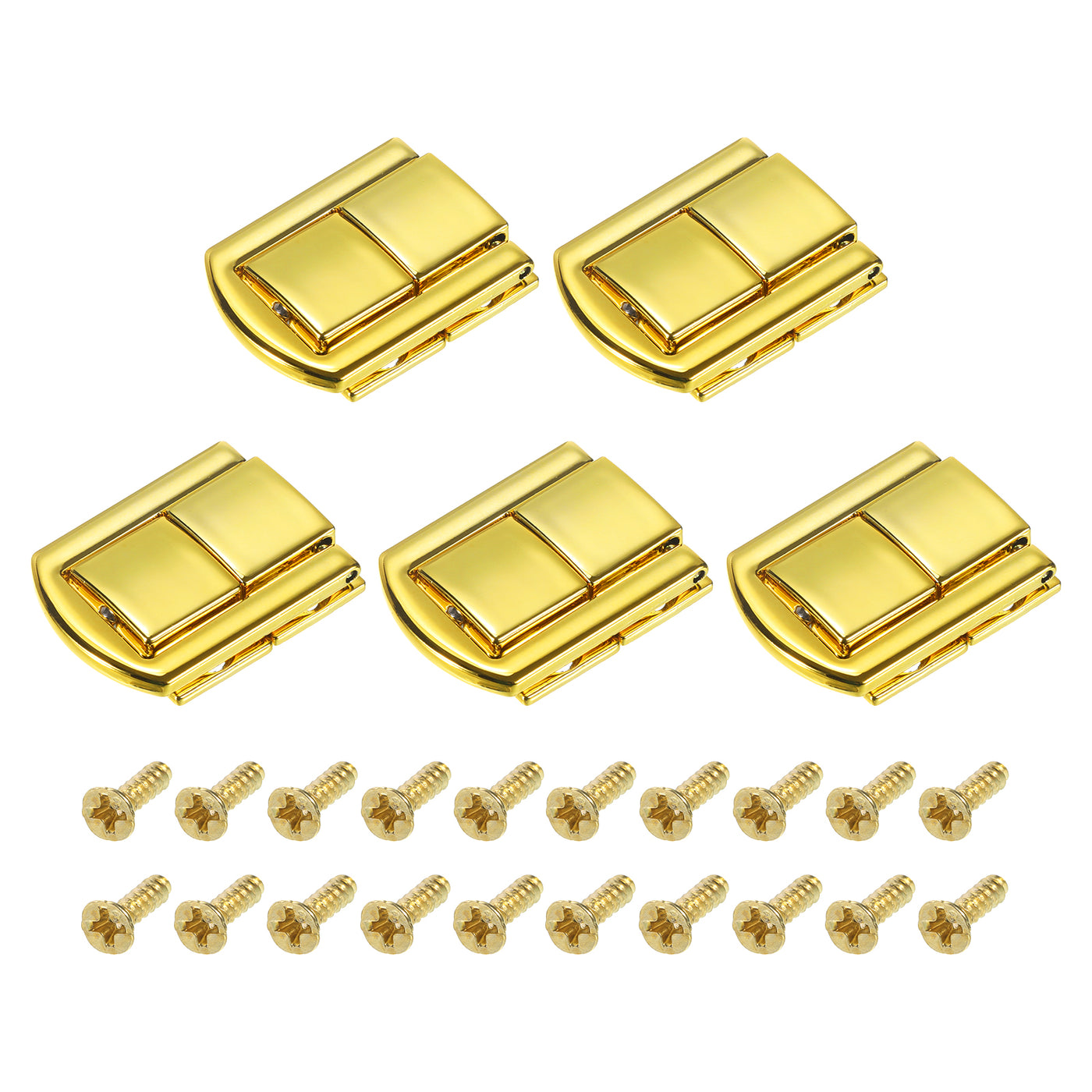 uxcell Uxcell 5Pcs 1.22" x 0.98" Zinc Alloy Toggle Catch Lock for Box Wooden Case, Gold