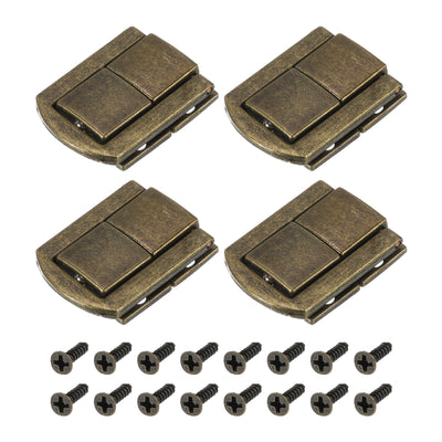 Harfington Uxcell 4Pcs 1.22" x 0.98" Zinc Alloy Toggle Catch Lock for Box Wooden Case, Bronze