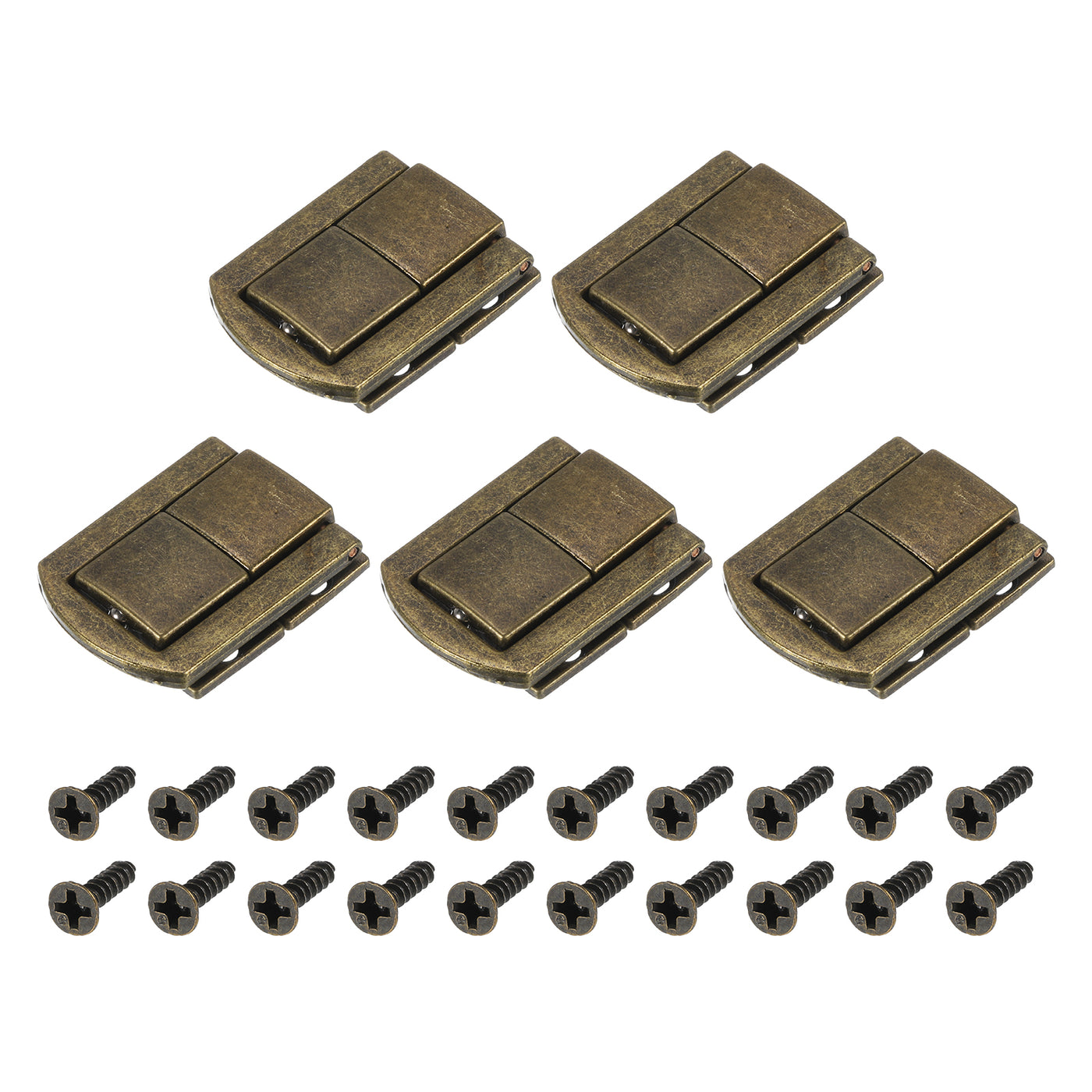 uxcell Uxcell 5Pcs 1.22" x 0.98" Zinc Alloy Toggle Catch Lock for Box Wooden Case, Bronze