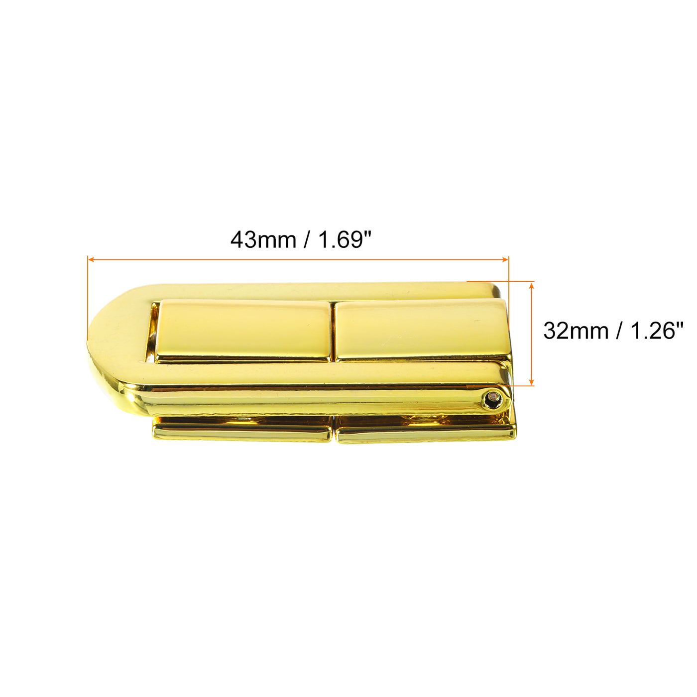 uxcell Uxcell 4Pcs 1.69" x 1.26" Zinc Alloy Toggle Catch Lock for Box Wooden Case, Gold