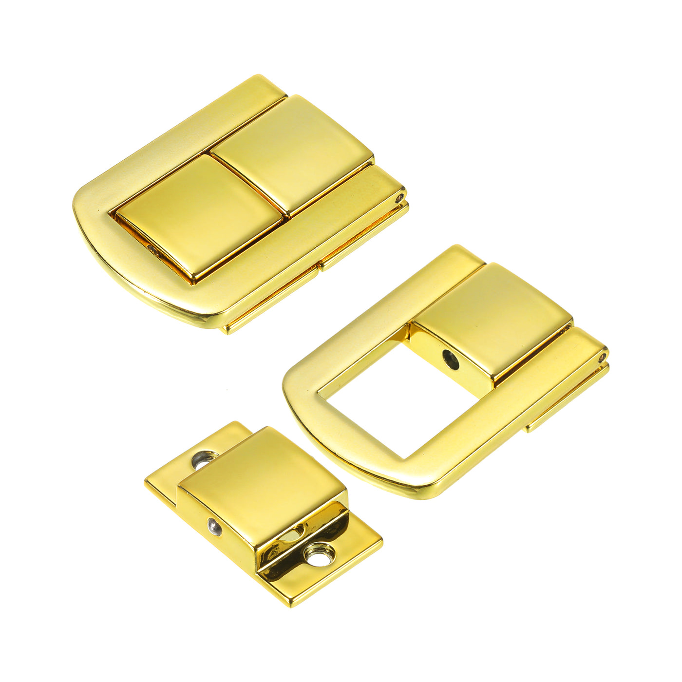 uxcell Uxcell 4Pcs 1.69" x 1.26" Zinc Alloy Toggle Catch Lock for Box Wooden Case, Gold