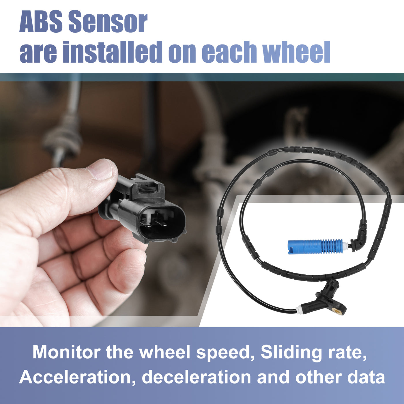 uxcell Uxcell Rear Left Right ABS Sensor Wheel Speed Sensor No.34526752683 for BMW 330i 330Ci 325i 325Ci M3