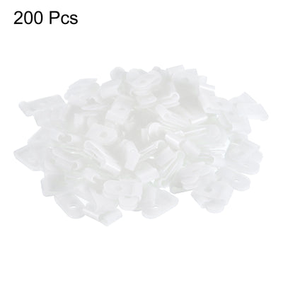 Harfington R-Type Cable Clamps, 3.3mm 0.12 Inch Cable Organizer Cord Clips White, 200pcs