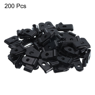 Harfington R-Type Cable Clamps, 3.3mm 0.12 Inch Cable Organizer Cord Clips Black, 200pcs