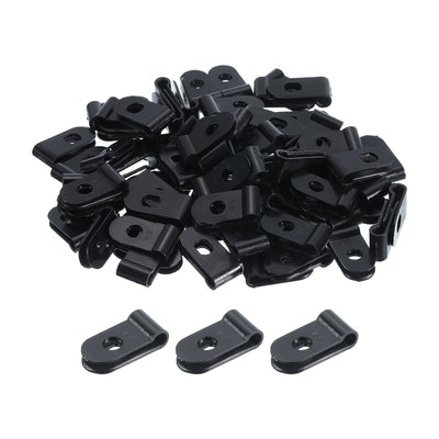 Harfington R-Type Cable Clamps, 3.3mm 0.12 Inch Cable Organizer Cord Clips Black, 200pcs