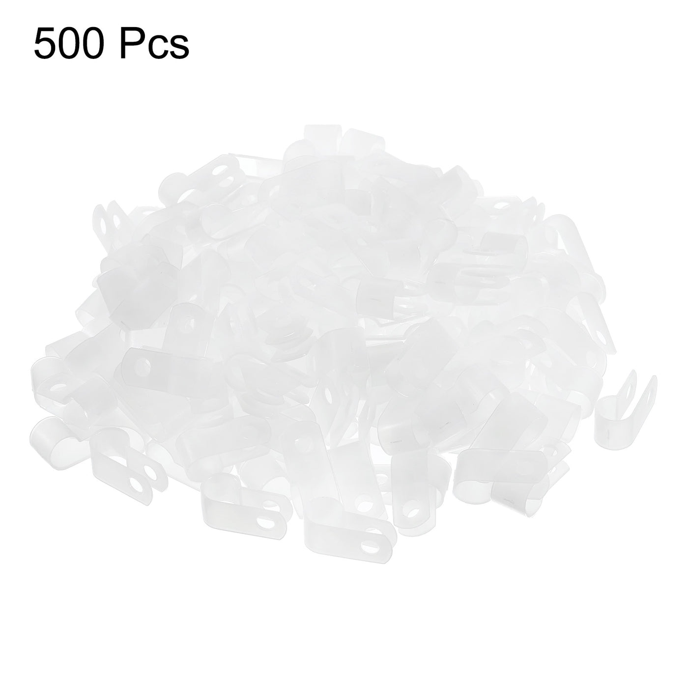 Harfington R-Type Cable Clamps, 8.4mm 0.33 Inch Cable Organizer Cord Clips White, 500pcs