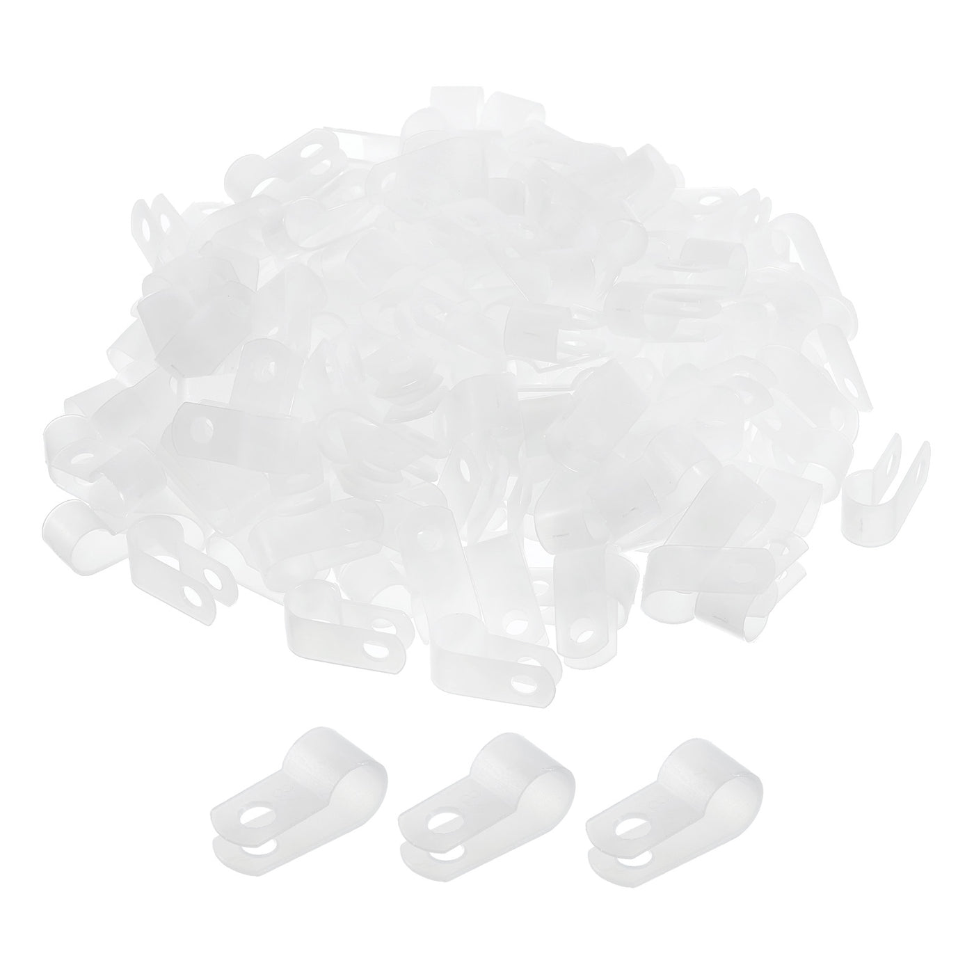 Harfington R-Type Cable Clamps, 8.4mm 0.33 Inch Cable Organizer Cord Clips White, 500pcs