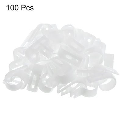 Harfington R-Type Cable Clamps, 19mm 0.74 Inch Cable Organizer Cord Clips White, 100pcs