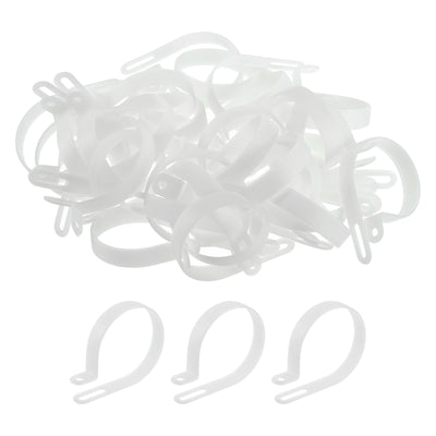 Harfington R-Type Cable Clamps, 50mm 1.96 Inch Cable Organizer Cord Clips White, 100pcs