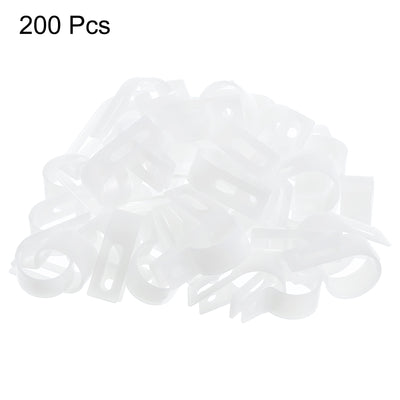 Harfington R-Type Cable Clamps, 19mm 0.74 Inch Cable Organizer Cord Clips White, 200pcs