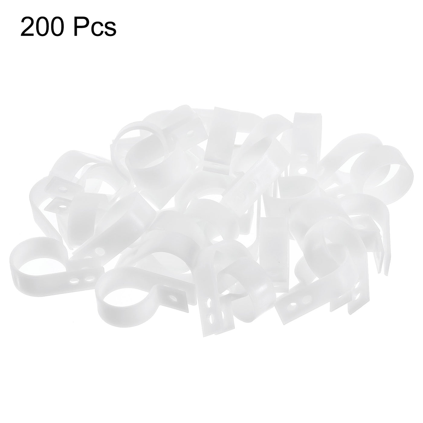 Harfington R-Type Cable Clamps, 23mm 0.9 Inch Cable Organizer Cord Clips White, 200pcs