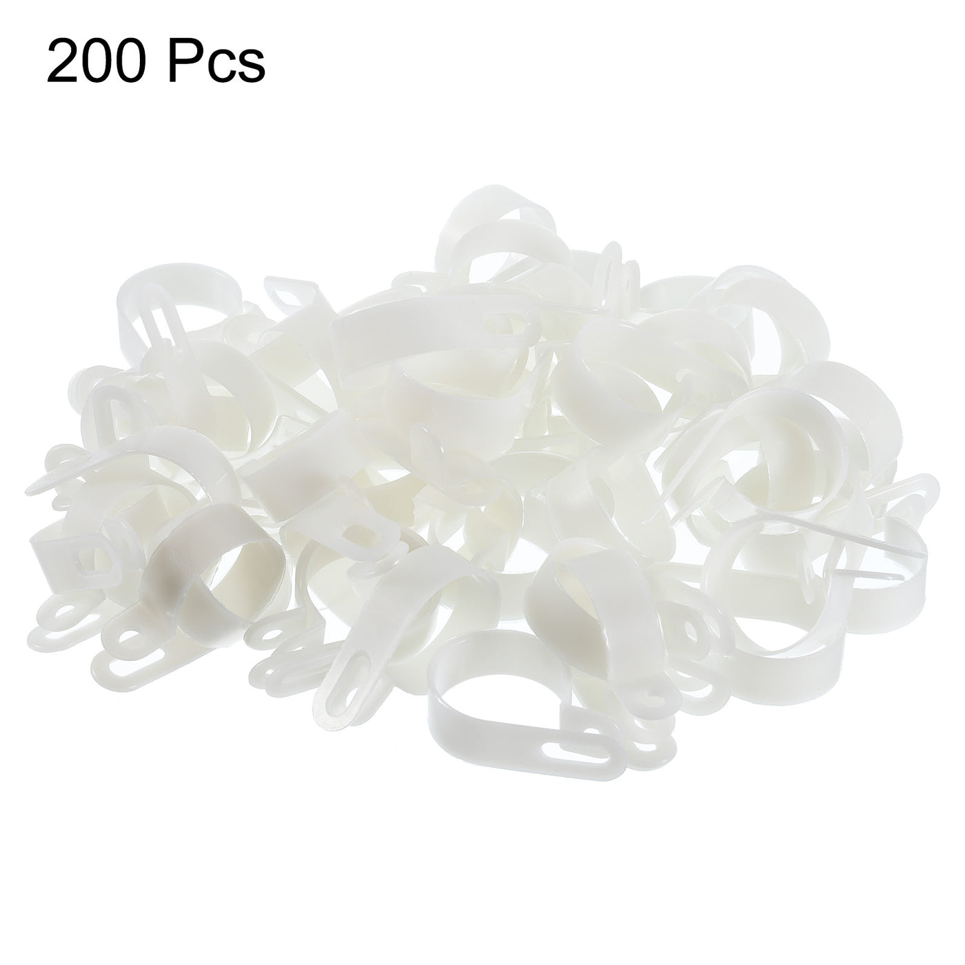 Harfington R-Type Cable Clamps, 30mm 1.18 Inch Cable Organizer Cord Clips White, 200pcs