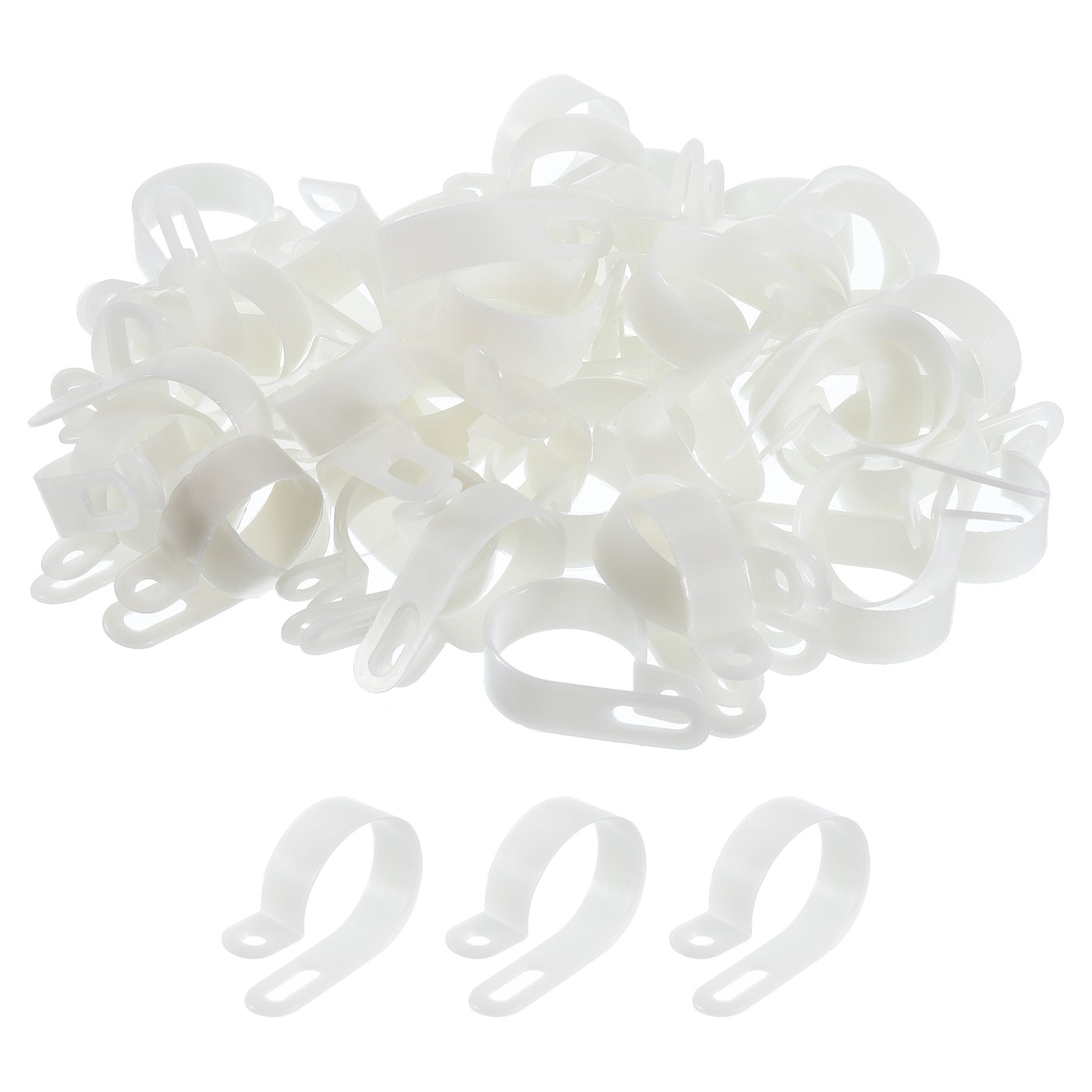 Harfington R-Type Cable Clamps, 30mm 1.18 Inch Cable Organizer Cord Clips White, 200pcs