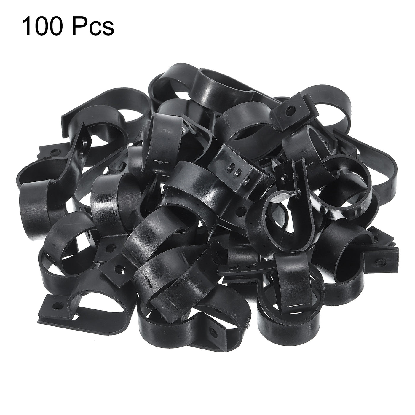 Harfington R-Type Cable Clamps, 23mm 0.9 Inch Cable Organizer Cord Clips Black, 100pcs