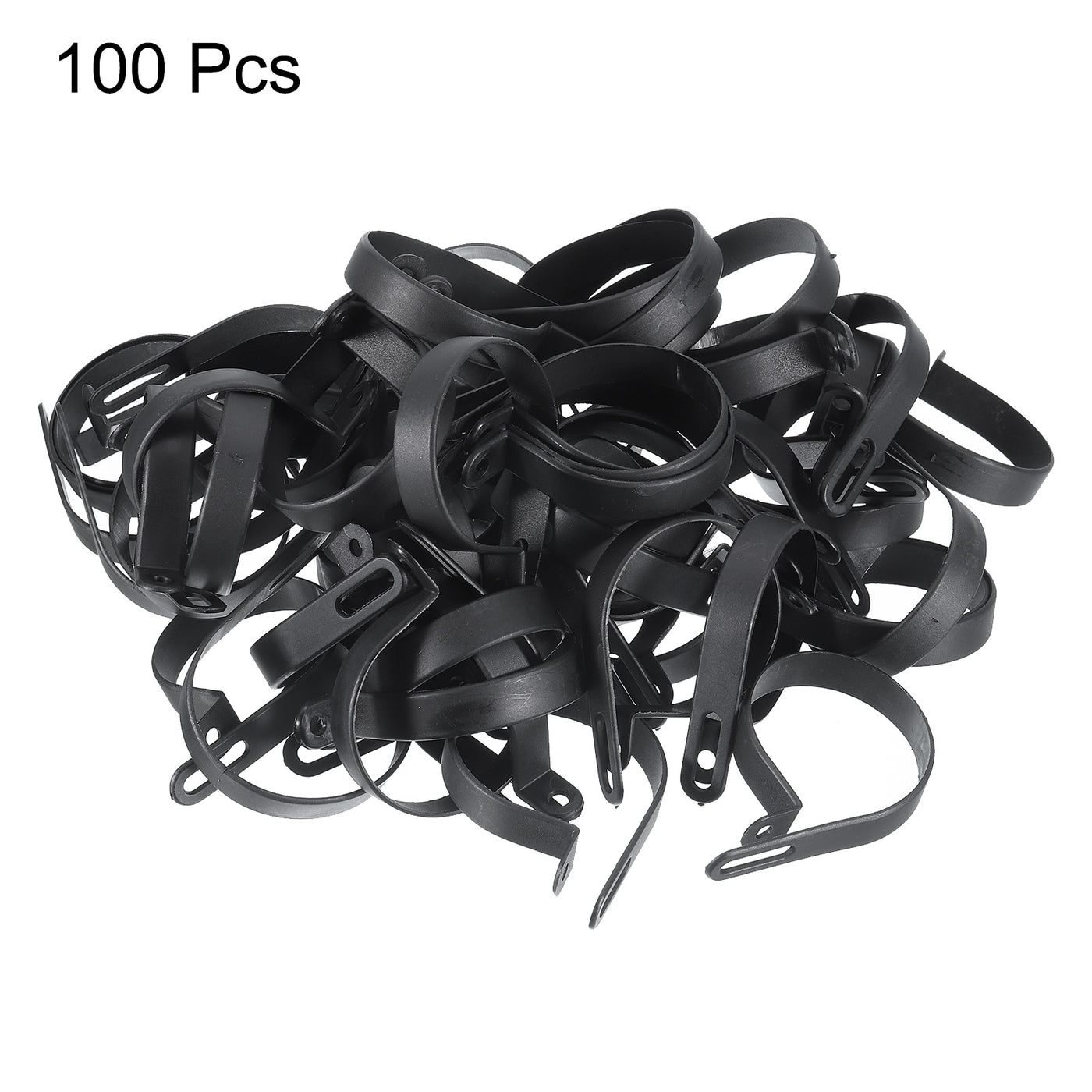 Harfington R-Type Cable Clamps, 50mm 1.96 Inch Cable Organizer Cord Clips Black, 100pcs