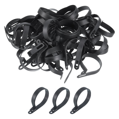 Harfington R-Type Cable Clamps, 50mm 1.96 Inch Cable Organizer Cord Clips Black, 100pcs