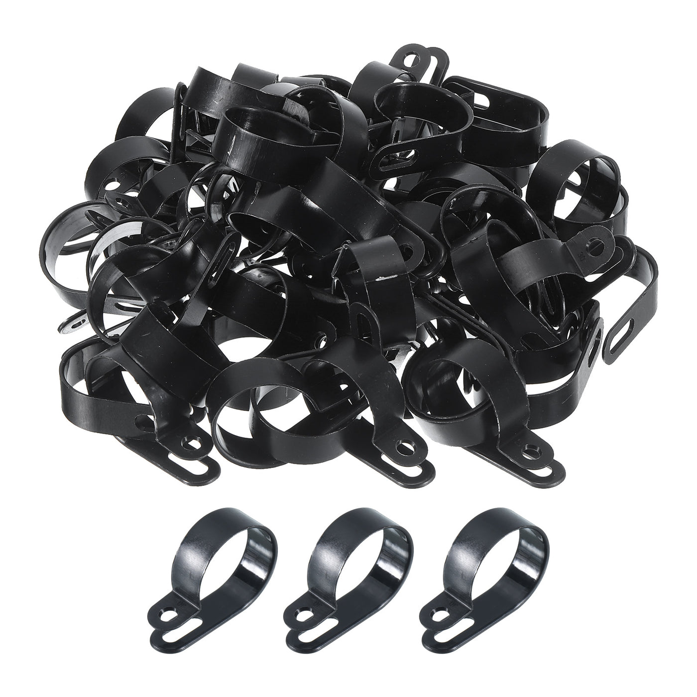 Harfington R-Type Cable Clamps, 30mm 1.18 Inch Cable Organizer Cord Clips Black, 200pcs