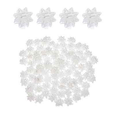 Harfington 90pcs 1 1/4" Mini Star Gift Bows Small Christmas Bows for Gift Wrapping Presents Birthday Wedding, Self Adhesive, White