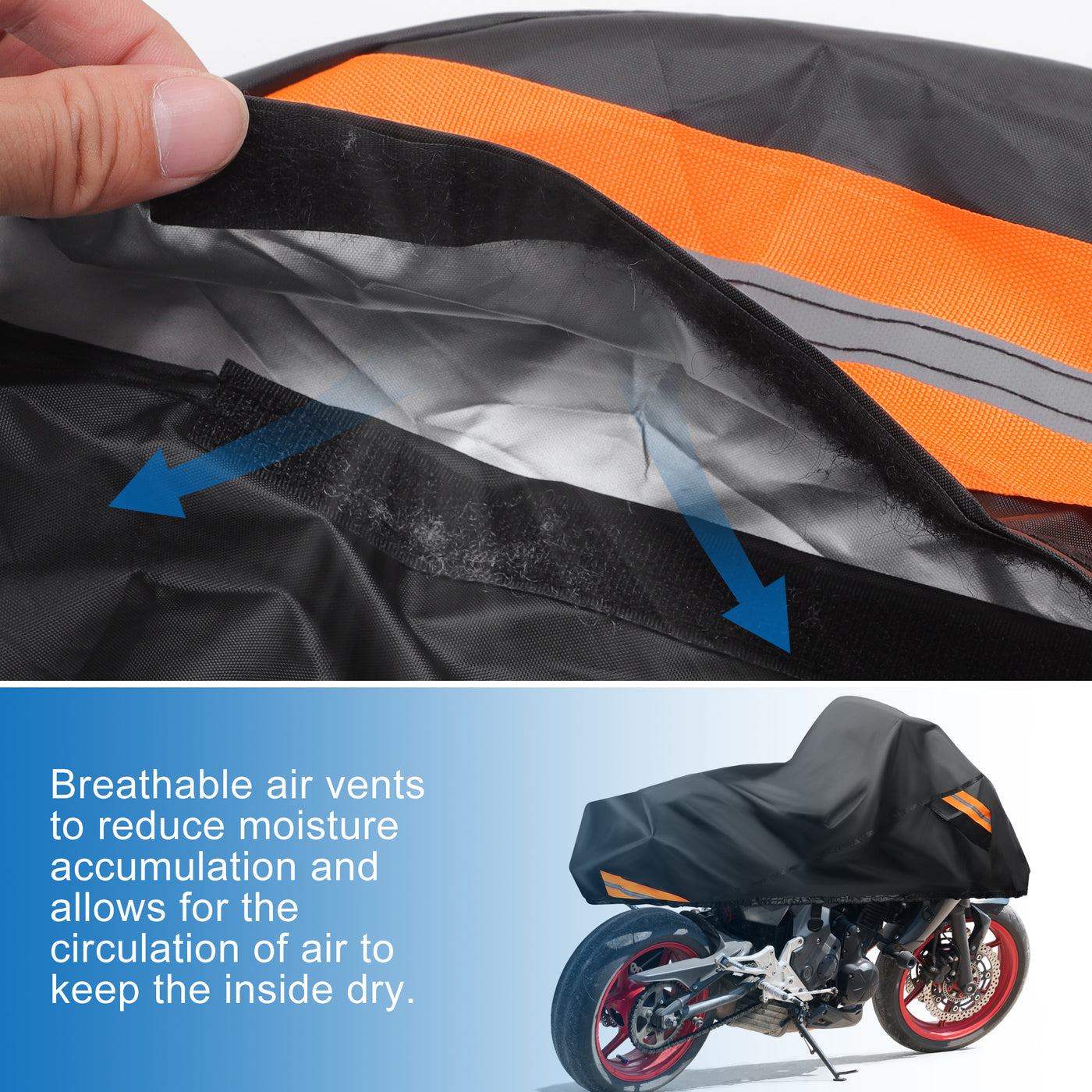 uxcell Uxcell Motorcycle Cover Rain Dust Half Cover Protector for Harley Davidson Cruiser Sportster Fatboy Softail Dyna Super Glide Fits 104" Black 300D