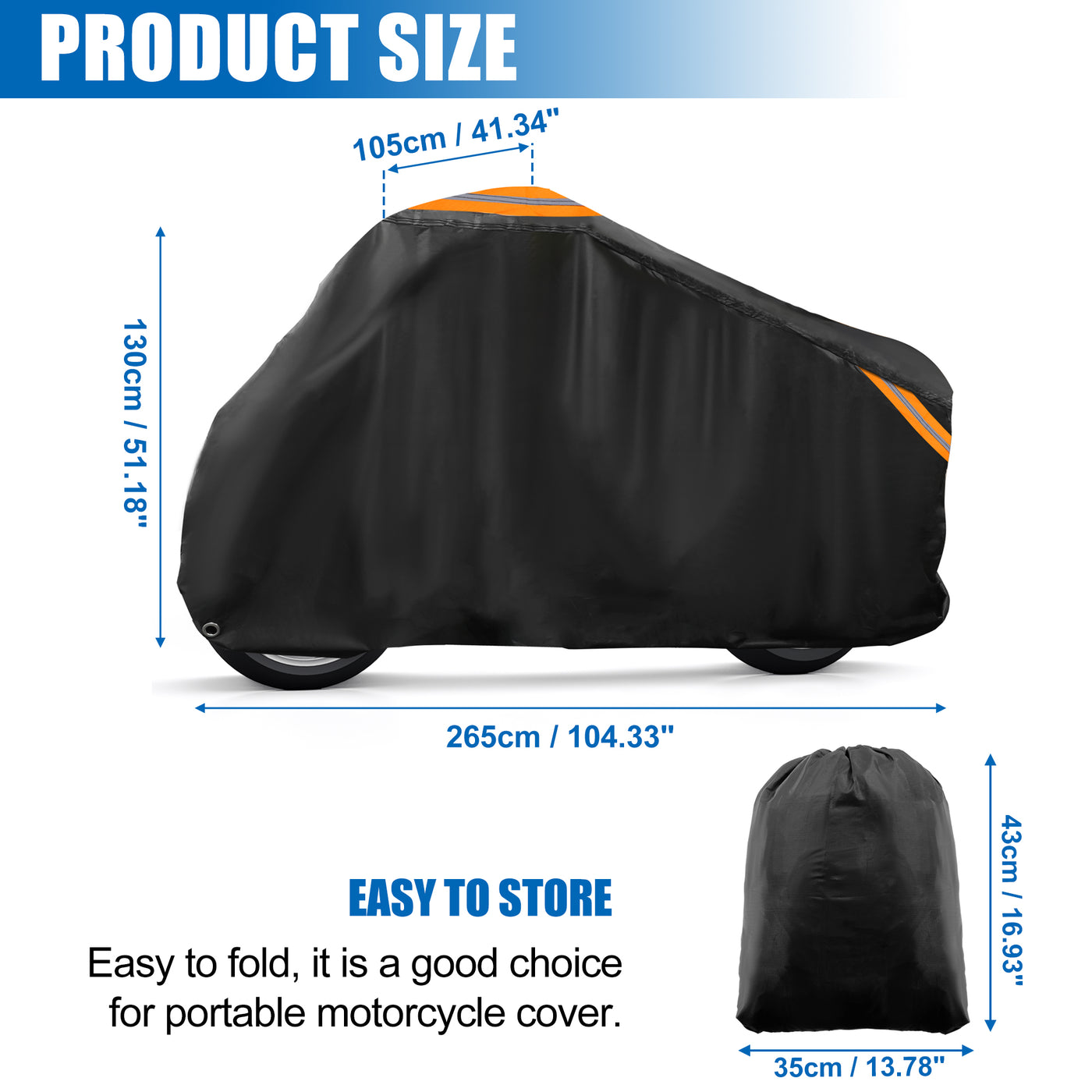 uxcell Uxcell Motorcycle Cover Waterproof Rain Dust Protector for Harley Davidson Cruiser Sportster Fatboy Softail Dyna Super Glide Fits 104" Black