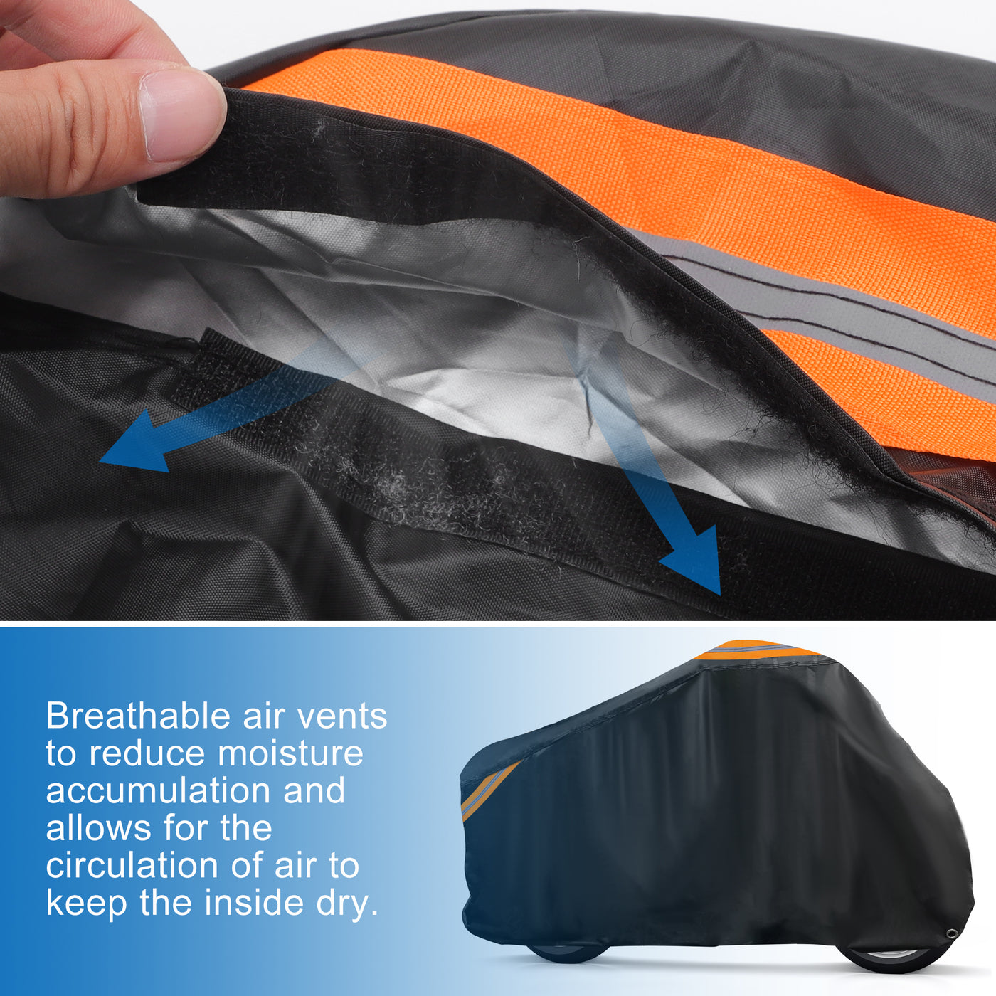 uxcell Uxcell Motorcycle Cover Waterproof Rain Dust Protector for Harley Davidson Cruiser Sportster Fatboy Softail Dyna Super Glide Fits 104" Black