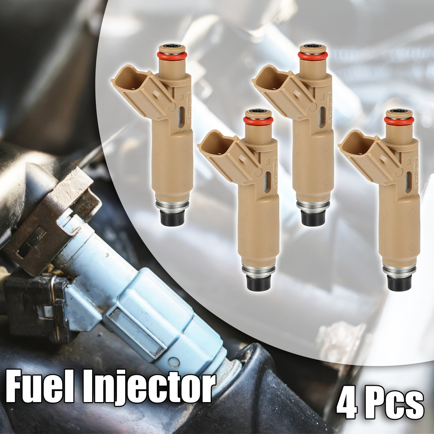 uxcell Uxcell 4pcs Car Fuel Injector Replacement for Toyota Celica 1.8L 2000-2005 Metal Plastic Brown