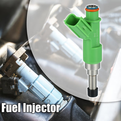 Harfington Uxcell 1pcs Car Fuel Injector Replacement for Toyota Hilux Vigo 2TRFE Metal Plastic Green