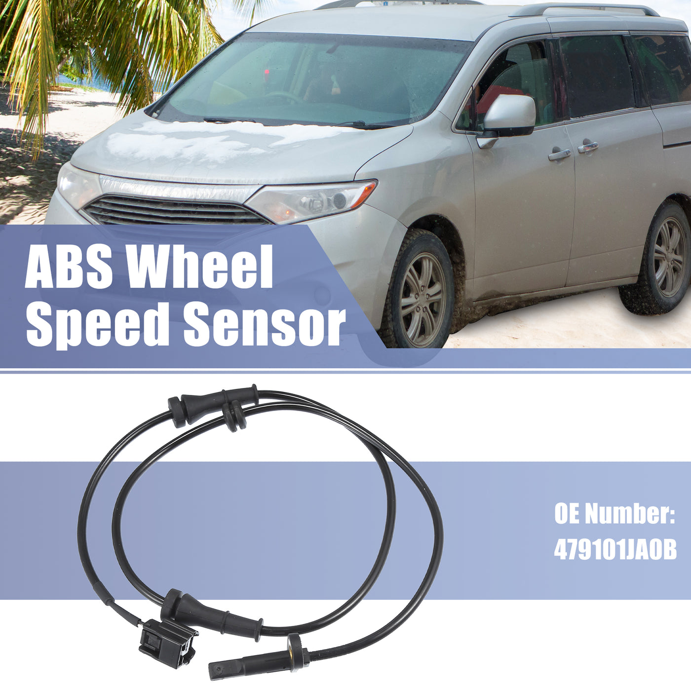 uxcell Uxcell Front Left Right Car ABS Sensor Wheel Speed Sensor No.479101JA0B Fit for Nissan Quest 3.5L 2011-2017