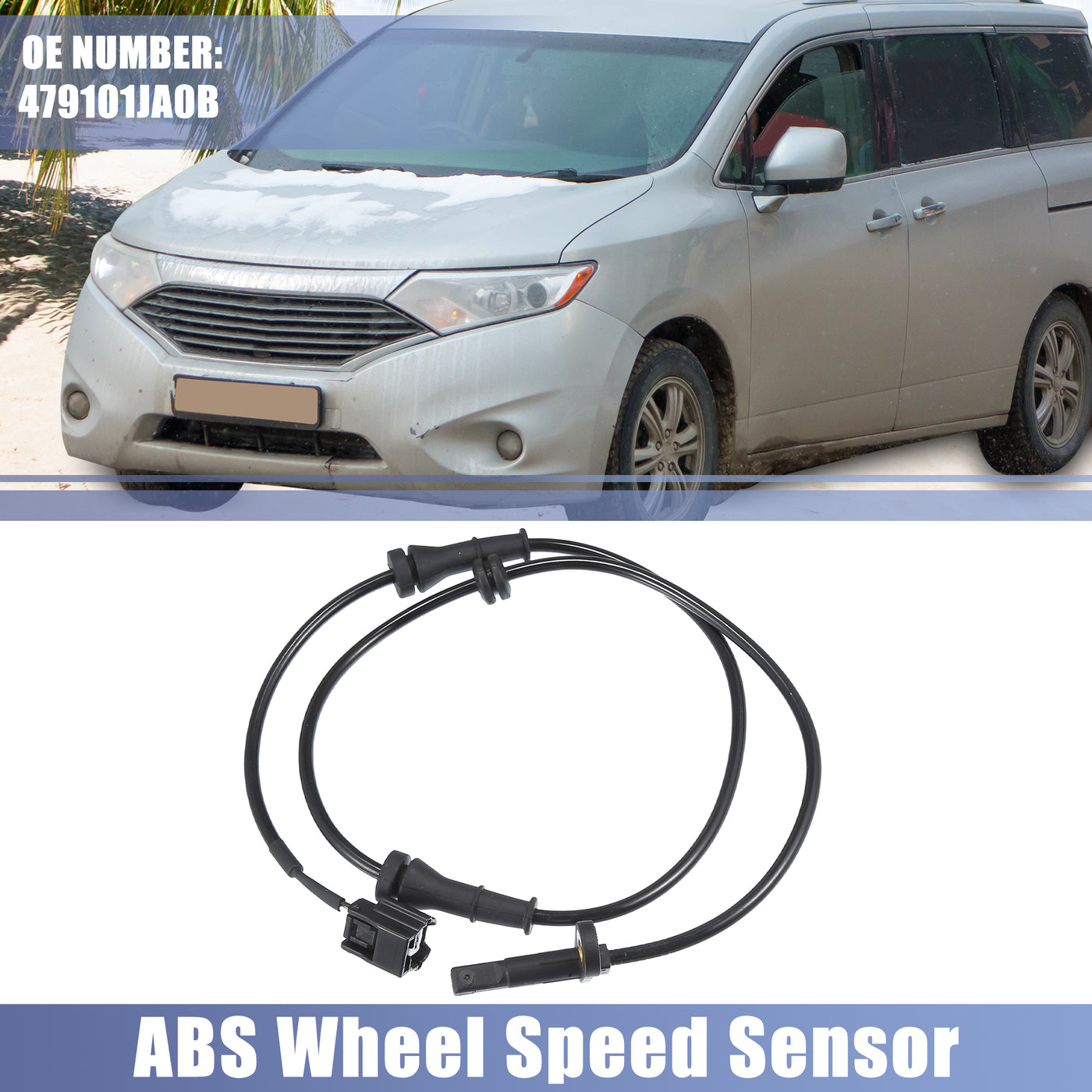 uxcell Uxcell Front Left Right Car ABS Sensor Wheel Speed Sensor No.479101JA0B Fit for Nissan Quest 3.5L 2011-2017