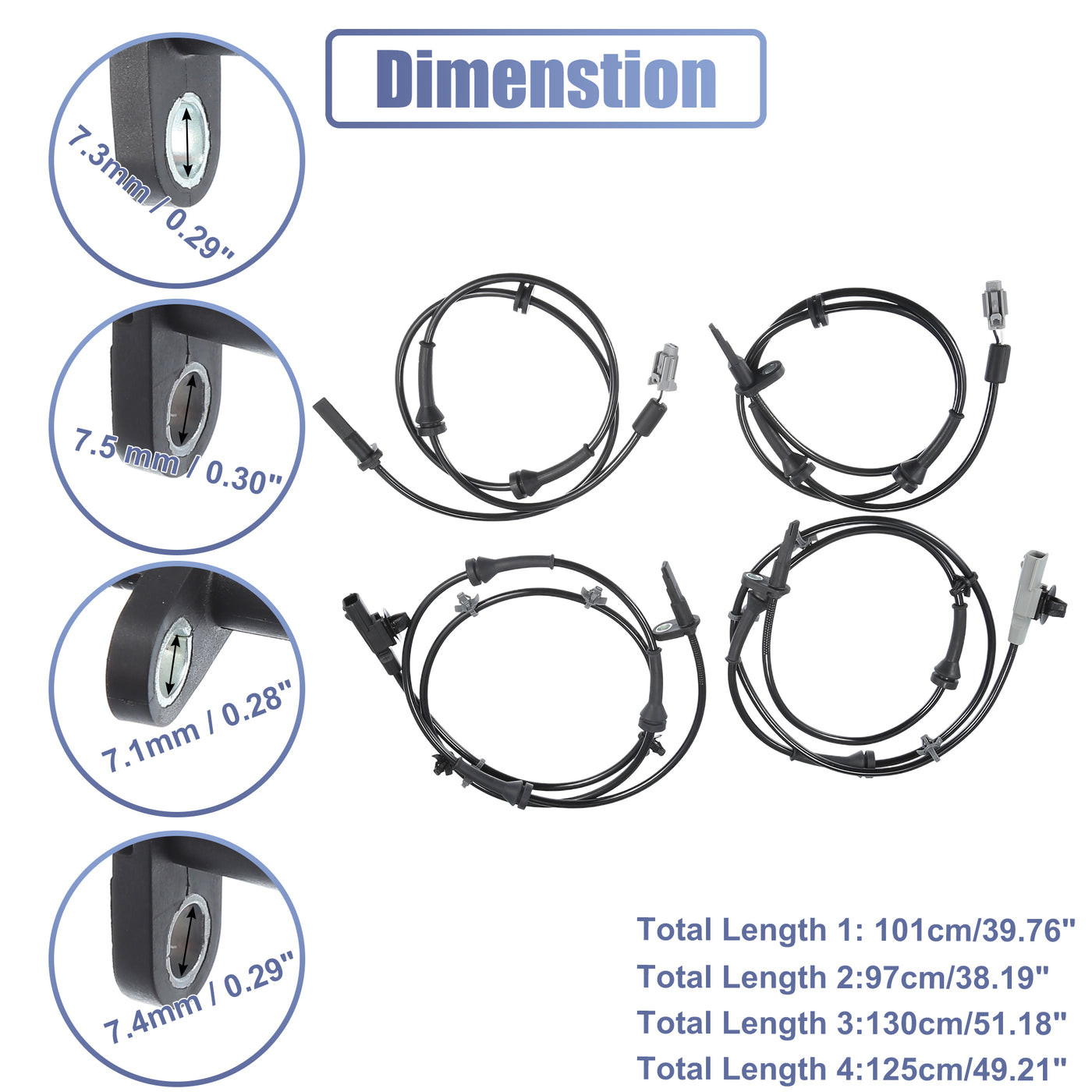 uxcell Uxcell Vorne Links Recht Hinter Links Recht ABS Raddrehzahl Sensor No.47900ZX70A