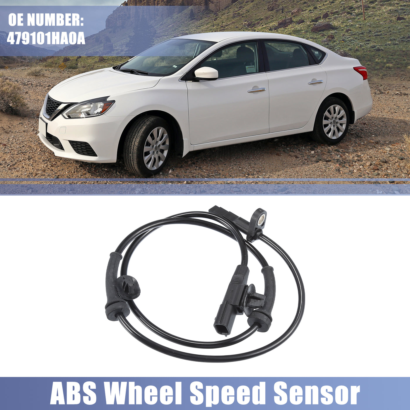 uxcell Uxcell Front Left  Right Car ABS Sensor Wheel Speed Sensor No.479101HA0A  Fit for Nissan Versa 2012-2024 for Nissan Versa Note 2014-2019