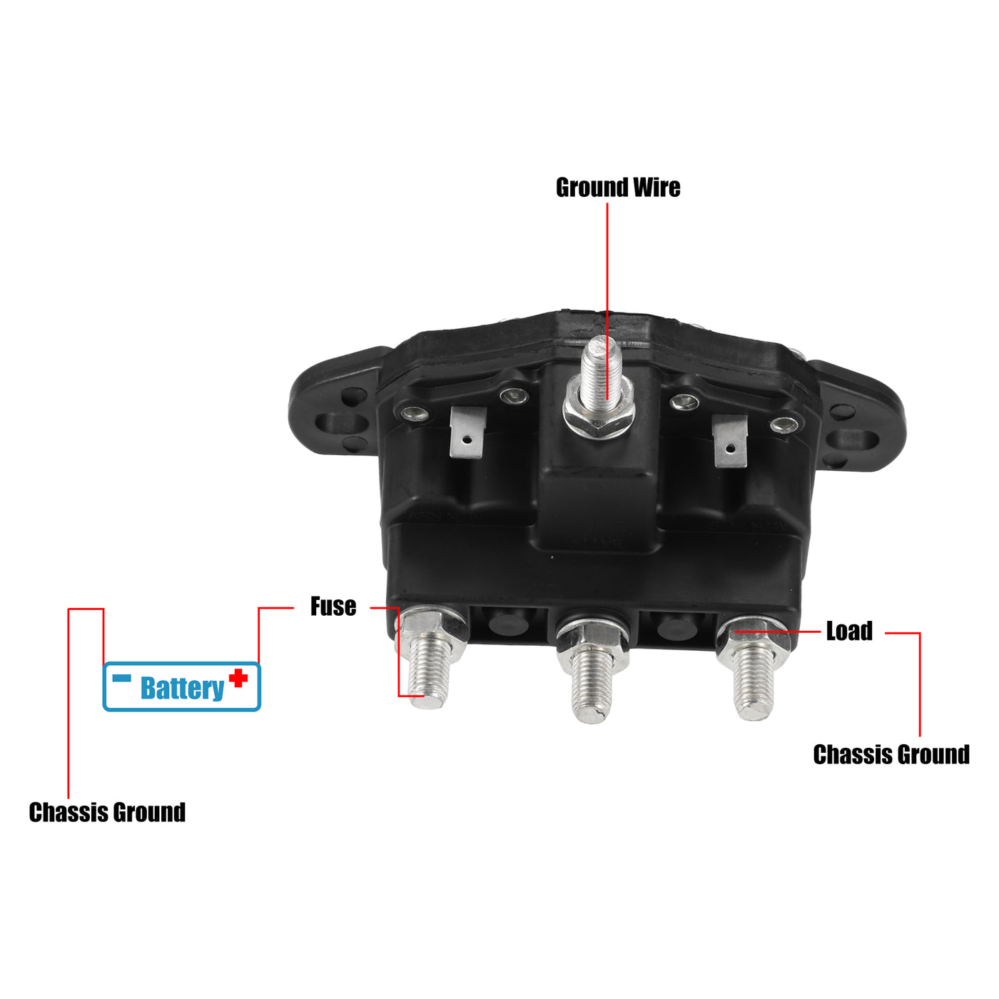 uxcell Uxcell Relay Winch Motor Reversing Solenoid Switch Intermittent Duty 12V 6 Terminal Reverse Polarity DC Contactor