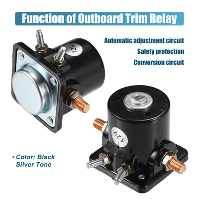 Harfington Uxcell 12 V Starter Solenoid 4 Terminals for OMC Outboard Engines E40ECRM E40ELCRM E40RCRM