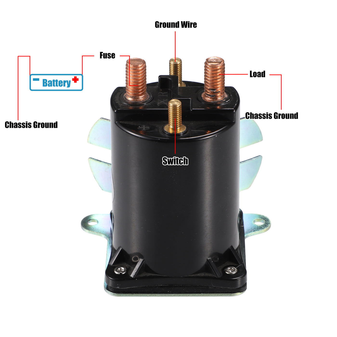 uxcell Uxcell Starter Solenoid Switch Relay 12V 200A 4 Terminals Solenoid for Prestolite SBJ6255