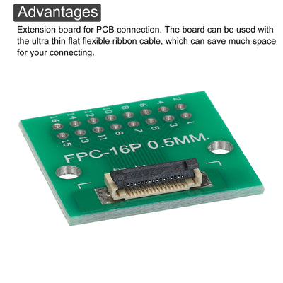 Harfington FPC FFC PCB Converter Board 16P 0.5mm on Socket Side, Back 1.0mm, to DIP 2.54mm for LCD 3D Printer Camera DVD TV Laptop Pack of 4