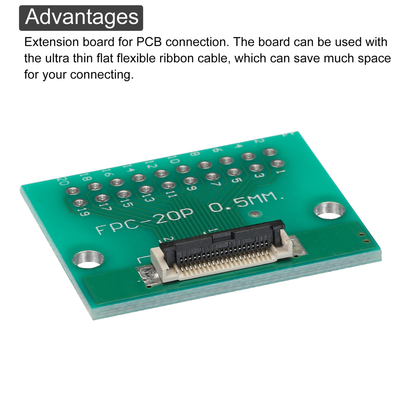 Harfington FPC FFC PCB Converter Board 20P 0.5mm on Socket Side, Back 1.0mm, to DIP 2.54mm for LCD 3D Printer Camera DVD TV Laptop Pack of 4