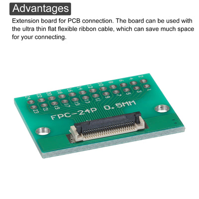 Harfington FPC FFC PCB Converter Board 24P 0.5mm on Socket Side, Back 1.0mm, to DIP 2.54mm for LCD 3D Printer Camera DVD TV Laptop Pack of 4