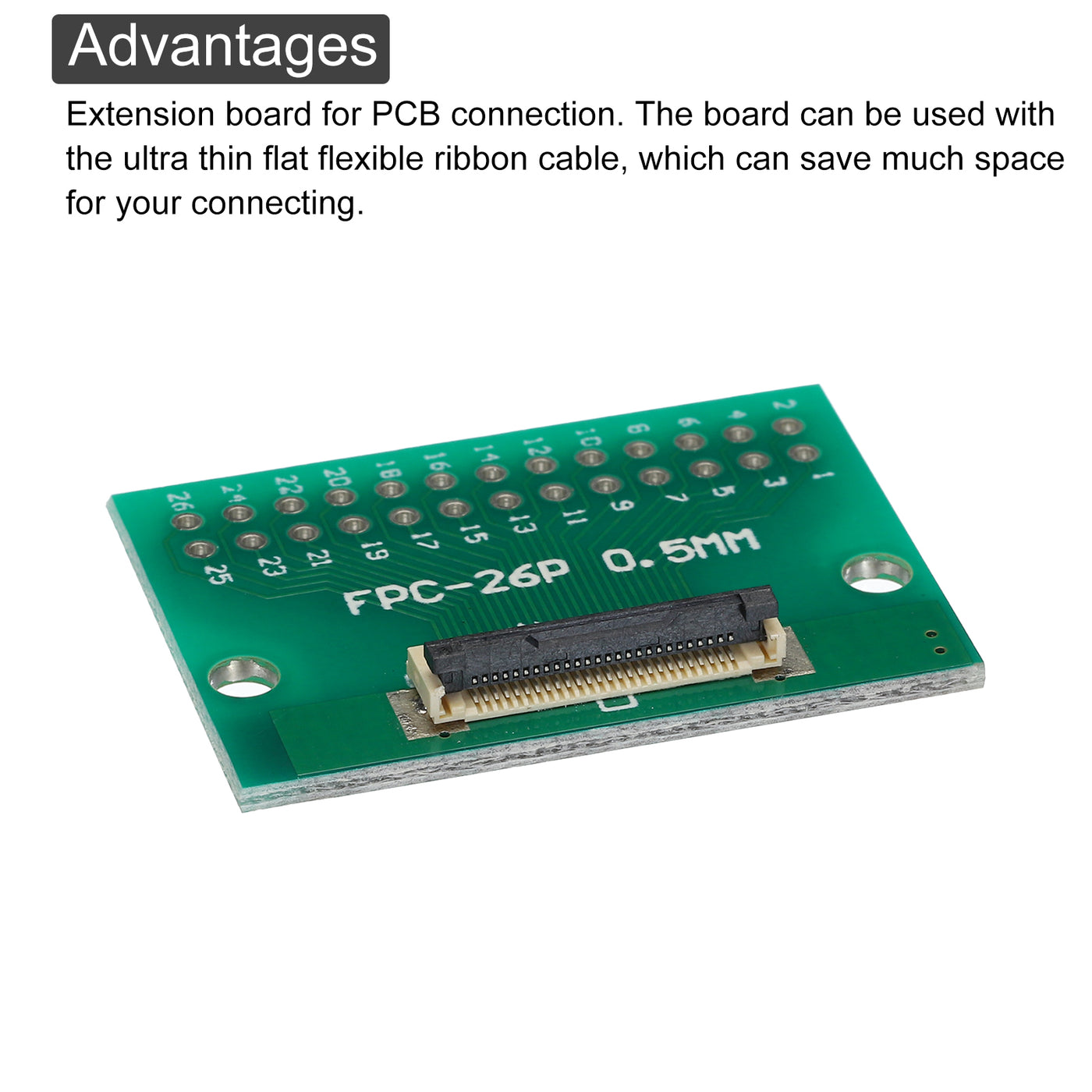 Harfington FPC FFC PCB Converter Board 26P 0.5mm on Socket Side, Back 1.0mm, to DIP 2.54mm for LCD 3D Printer Camera DVD TV Laptop Pack of 4