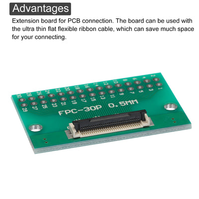 Harfington FPC FFC PCB Converter Board 30P 0.5mm on Socket Side, Back 1.0mm, to DIP 2.54mm for LCD 3D Printer Camera DVD TV Laptop Pack of 4