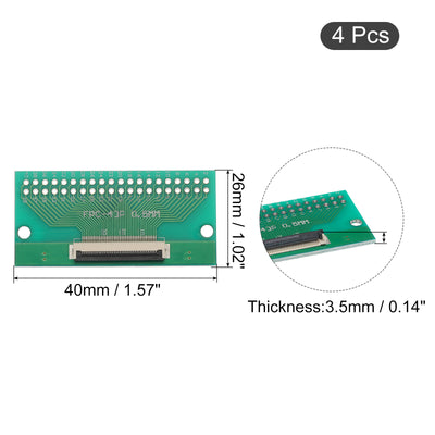 Harfington FPC FFC PCB Converter Board 40P 0.5mm on Socket Side, Back 1.0mm, to DIP 2.54mm for LCD 3D Printer Camera DVD TV Laptop Pack of 4