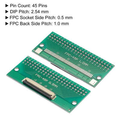 Harfington FPC FFC PCB Converter Board 45P 0.5mm on Socket Side, Back 1.0mm, to DIP 2.54mm for LCD 3D Printer Camera DVD TV Laptop Pack of 4